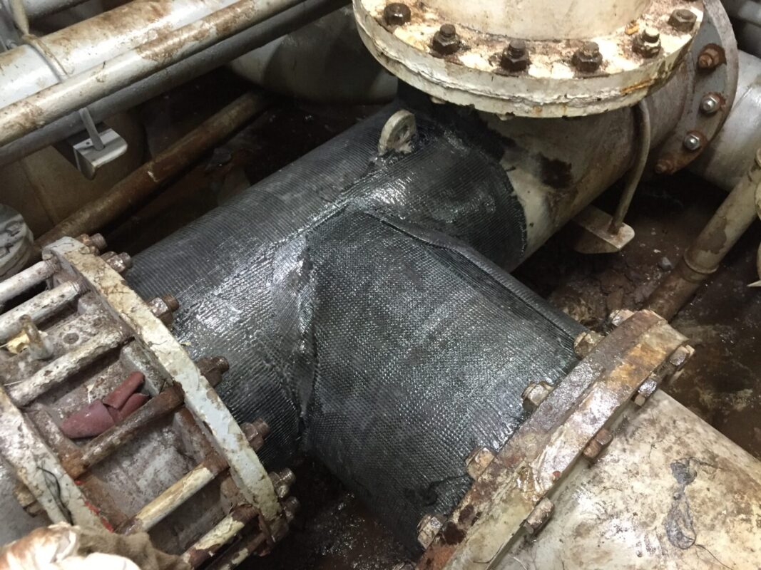 MAIN INLET/OUTLET SEA WATER MANIFOLD PIPE REPAIR/REPLACEMENT FOR LT COOLER AT HON GAI ANCHORAGE